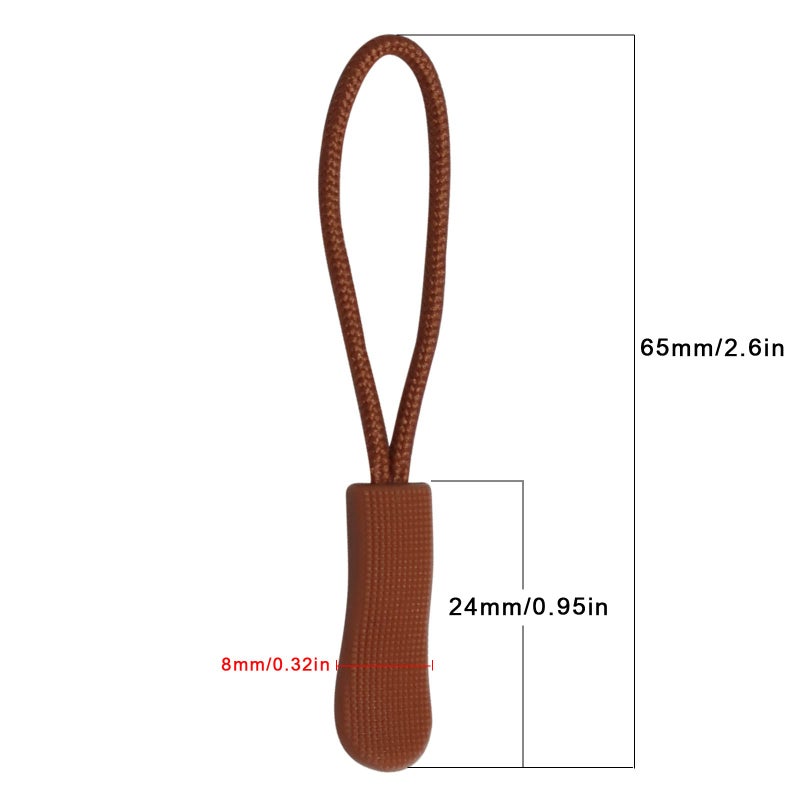 Urmspst 20PCS Zipper Pulls Replacement Zipper Pulls Zipper Tabs, (Rust Color) - Image 2